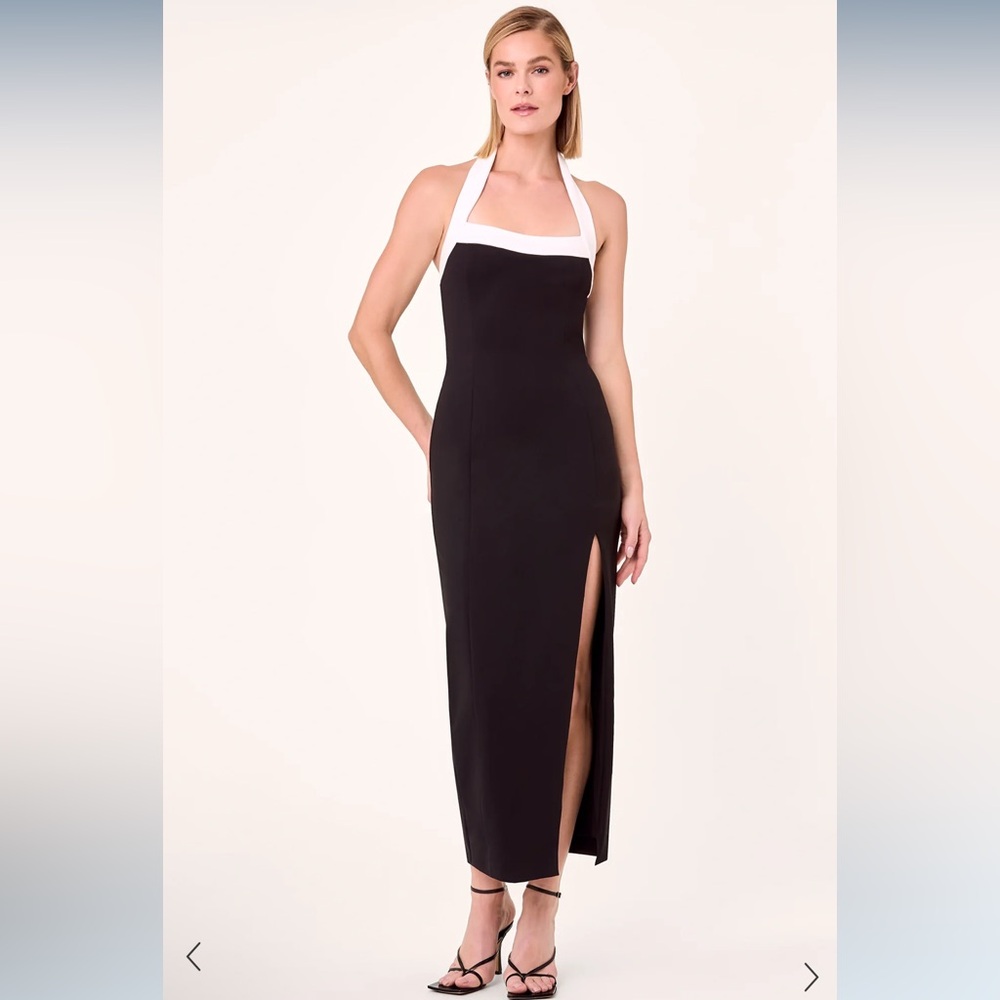 NWT NICHOLAS Jane Black Sheath Dress with Slit